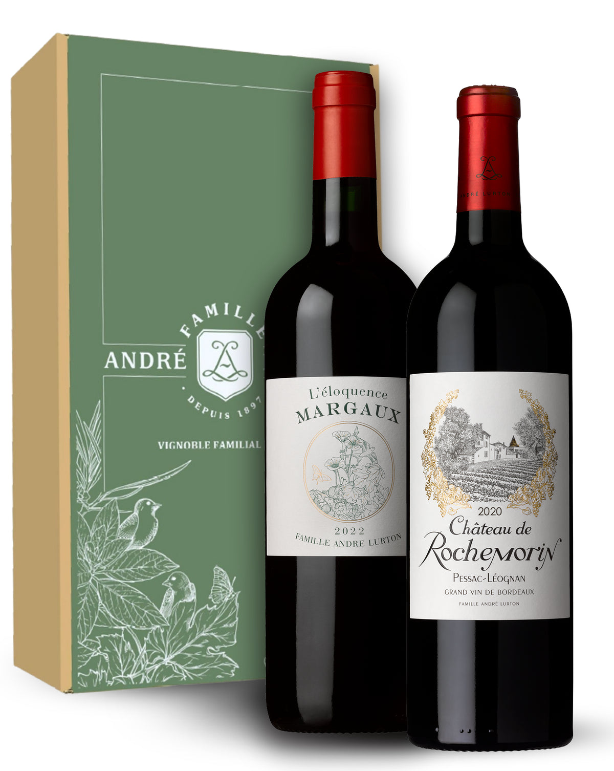 Coffret DUO "2020/22 Margaux et Pessac-Léognan " - Château de Rochemorin Rouge 2020 / L'Éloquence Margaux Rouge 2022 - 2 bouteilles -