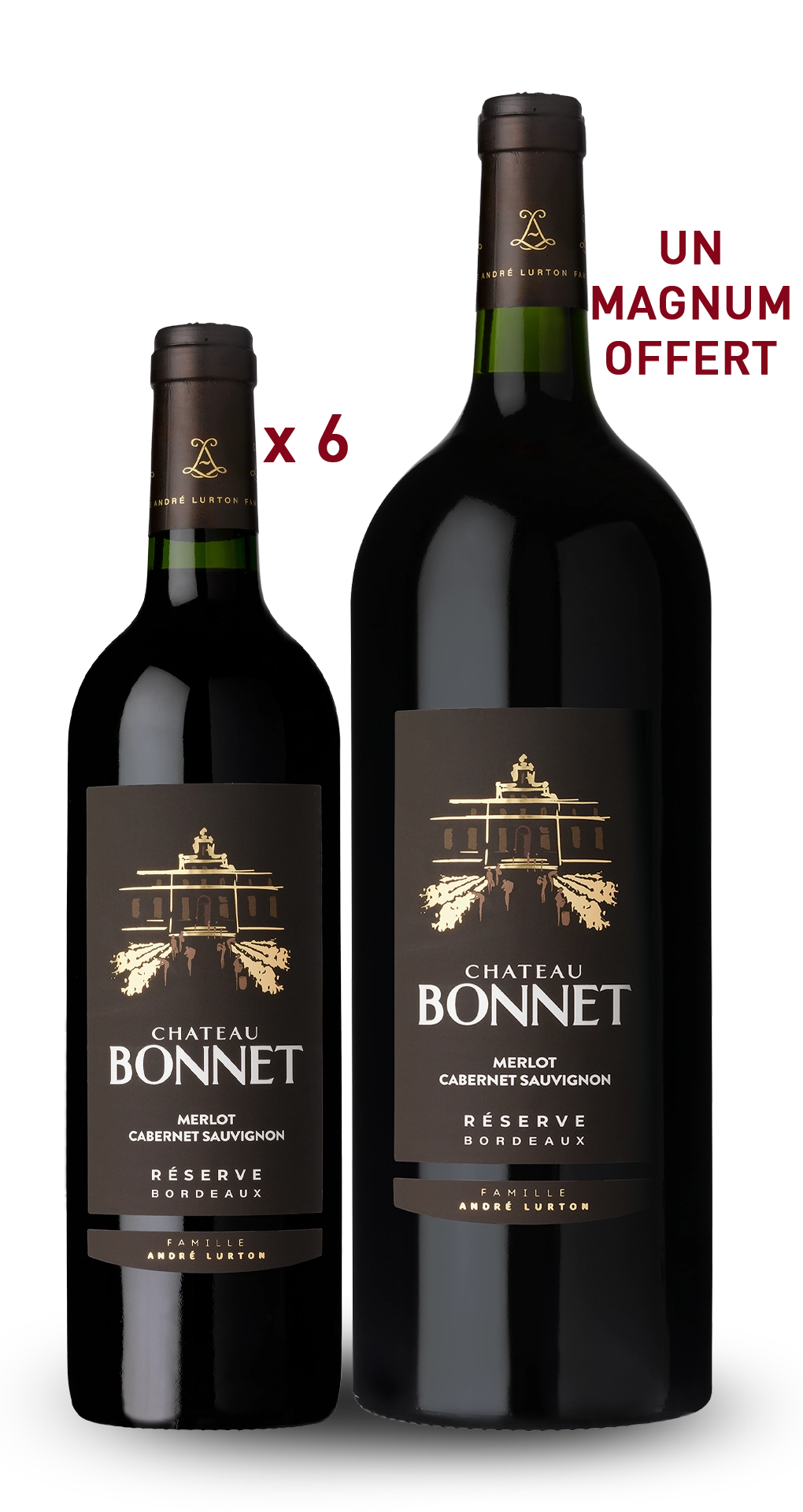 💝OFFRE CHÂTEAU BONNET RÉSERVE Rouge - Bordeaux - 2019 - 6 bouteilles + 1 Magnum 2016 offert - 81,90 €