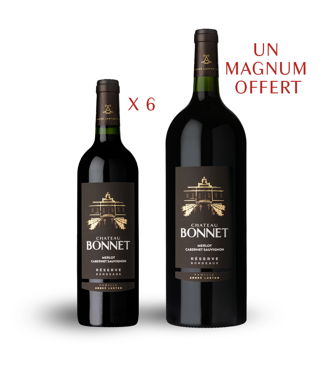 💝OFFRE CHÂTEAU BONNET RÉSERVE Rouge - Bordeaux - 2019 - 6 bouteilles + 1 Magnum 2016 offert - 81,90 €