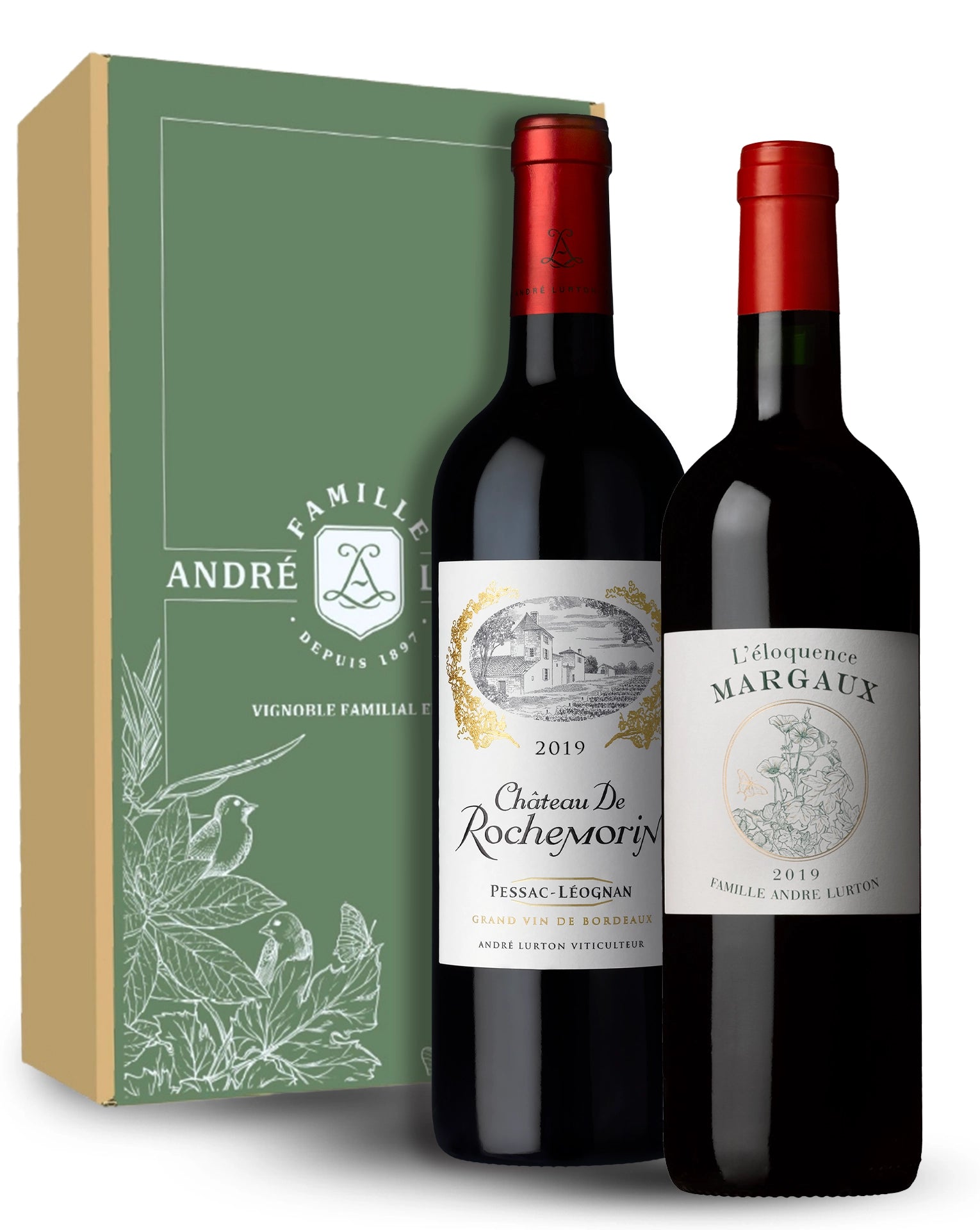 Coffret DUO "2019 Margaux et Pessac-Léognan " - Château de Rochemorin Rouge 2019 / L'Éloquence Margaux Rouge 2019 - 2 bouteilles -