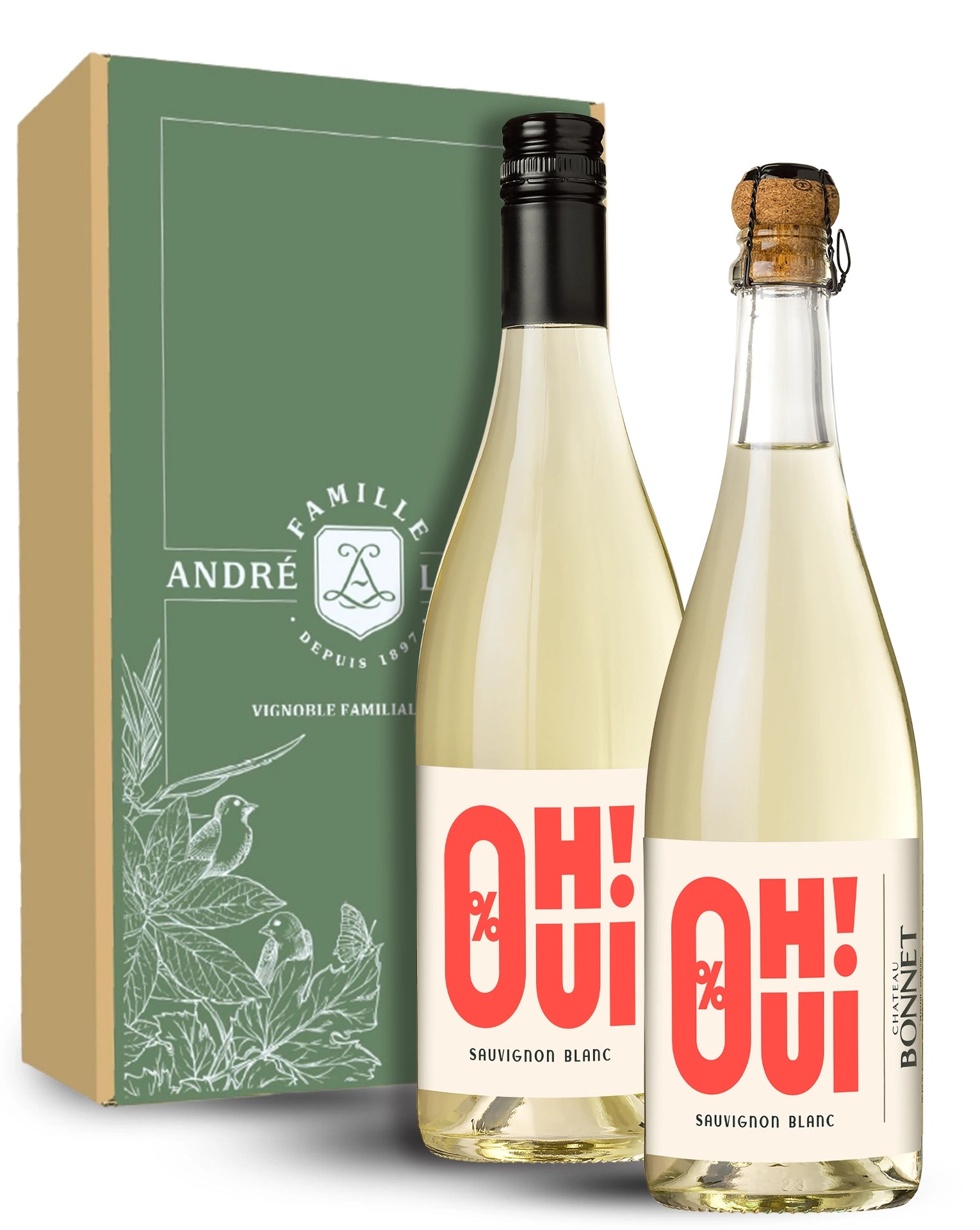 Coffret DUO "Sauvignon Blanc" - Sans Alcool - Pétillant et tranquille - 2 bouteilles -