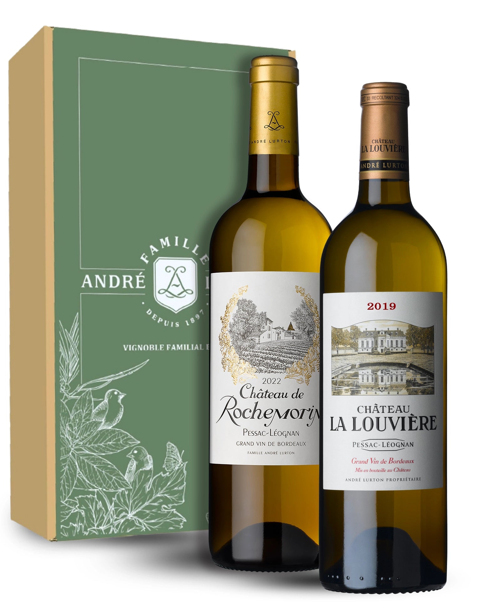Coffret DUO "Pessac-Léognan Blancs" - Château La Louvière Blanc 2019 / Château de Rochemorin blanc 2022 - 2 bouteilles -