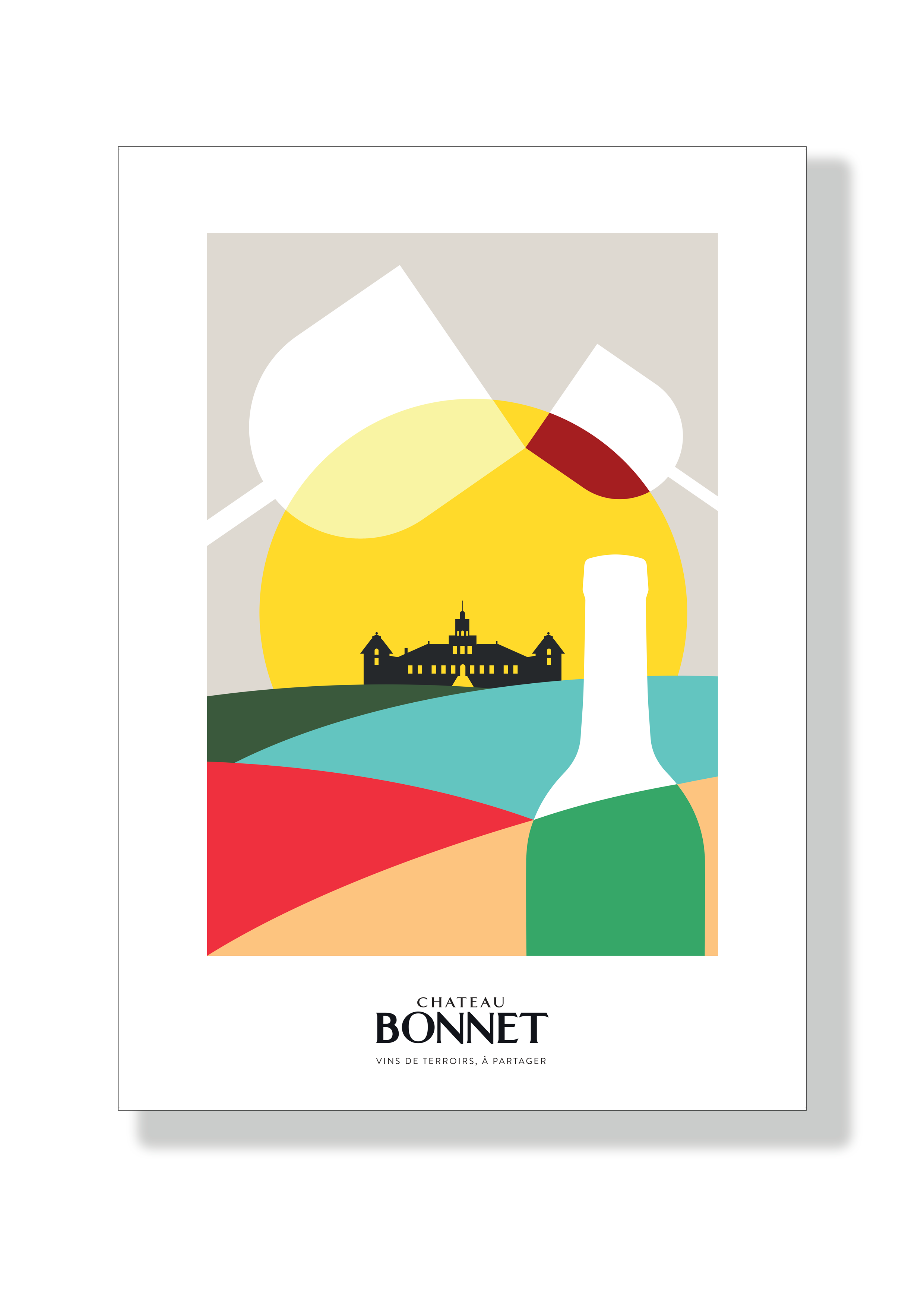 Affiche illustration Château Bonnet